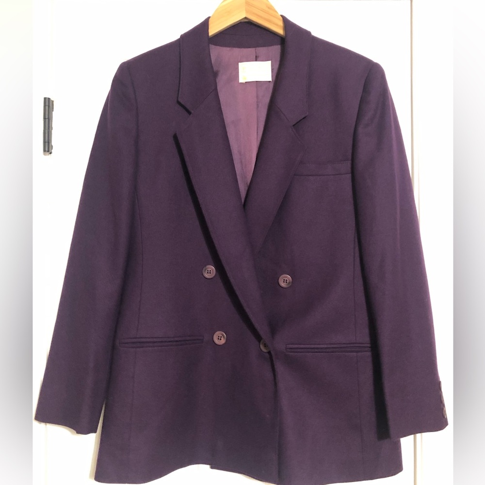 Vintage Pendleton Plum Wool Blazer Double Breasted Made in USA 100% Virgin Wool